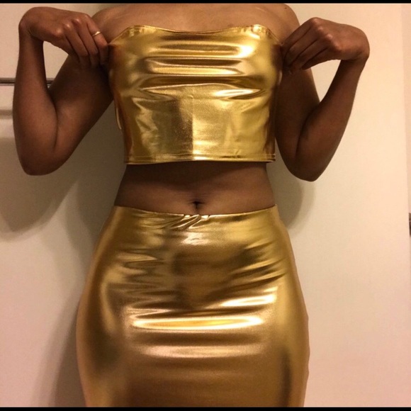 Gold two piece co ord set - Picture 1 of 1